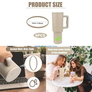 Kirilgu 6pcs Silicone Lid Seal for 40oz Tumblers Leak Proof Silicone Seal Rings Portable Cup Seal For 40Oz Tumblers Lids 3H4K8