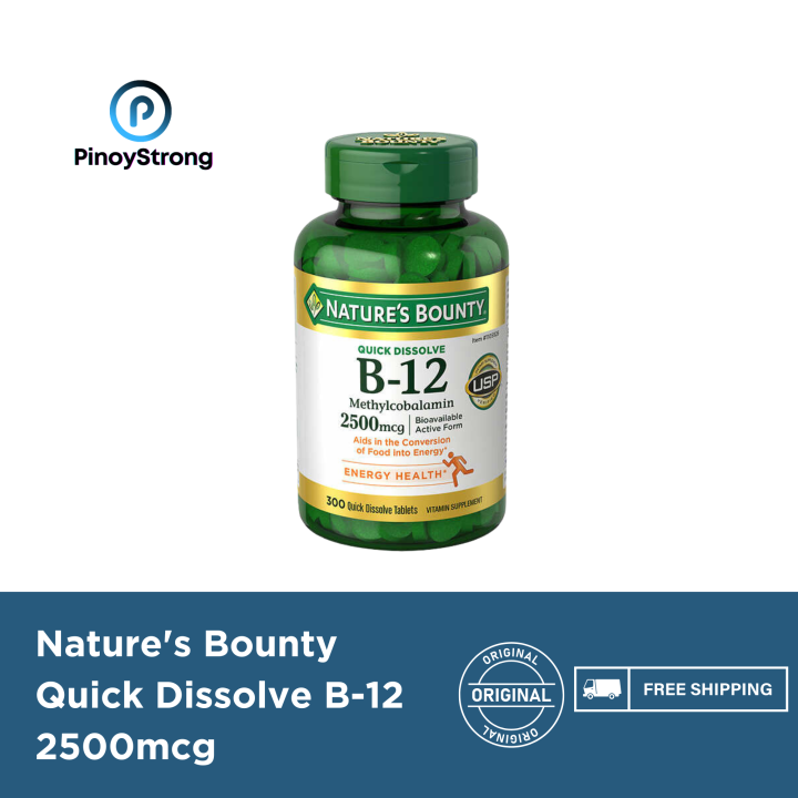 Natures Bounty Vitamin B 12 2500 Mcg 300 Quick Dissolve Tablets Exp July 2025 Pinoy Strong 5166