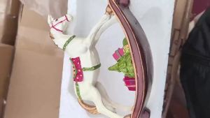 FFBH Resin Rocking Horse Ornament Christmas Gifts Living Room Bookcase Room Desktop Ornaments Home Decoration Wholesale R6P8Q