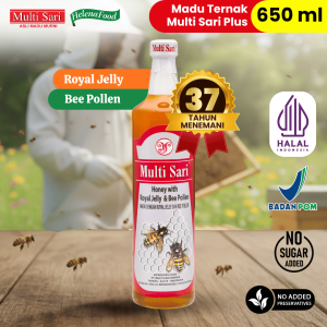 Madu Multisari Plus 650 ml  Murni Asli Alami Ekstra Royal Jelly dan Bee Pollen