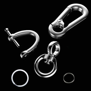 438178 ZXC Car Keychain Classic Men Stainless Steel Keychain Waist Belt Clip Anti-lost Buckle Hanging Fashion Key Ring Car Decoration