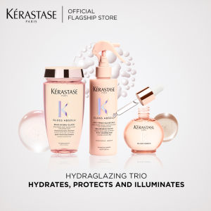 Kerastase Gloss Absolu Hydraglazing Treatment Trio - Shampoo Glaze Drops Hair Oil & Spray