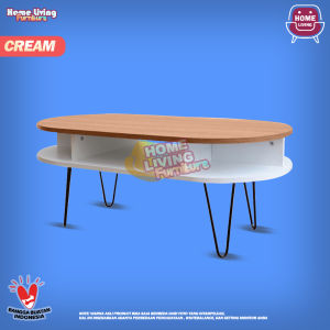 MEJA TAMU COFFEE TABLE KAKI BESI MINIMALIS MOANA COFFE TABLE - KINGDOM KCT