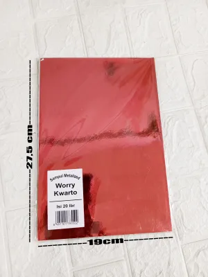 SAMPUL BUKU METALIZED WORRY BOXY DAN KWARTO ISI 20 LEMBAR /SAMPUL BERWARNA-WARNI MENGKILAP