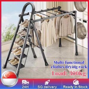 Multifunctional 2-in-1 Step Ladder Foldable Drying Rack All-in-One Ladder Drying Rack 5 Stool Steps
