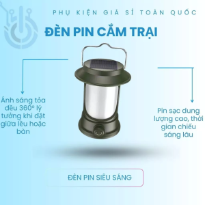 Đèn pin cắm trại LY17 sạc năng lượng mặt trời ánh sáng mạnh bền bỉ tiện dụng