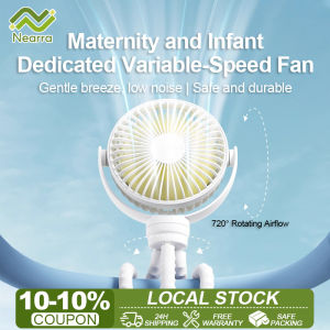 Nearra Rechargeable White Octopus Mini Fan - Mute Soft Rotation Portable Stroller Fan for Mom&Baby
