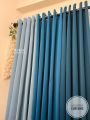 BLOCKOUT PER PC HIGH QUALITY Blue Series Dimmer Bedroom Curtains Powder Teal Prussian Blue Ring Curtains 5-9FT. 