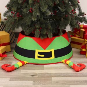 BLACKON Tròn Váy trang trí cây thông Noel Ông già Noel Bông tuyết Tấm che đáy cây thông Noel Trang trí cây thông Noel Tuần lộc Vòng cổ hình cây thông Noel Kỳ nghỉ gia đình