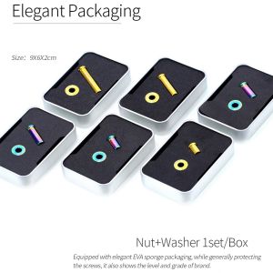 RISK Road Bike Front Rear Brake Caliper C-brake Pivot Nut Fixing Screw Bolt With Washer Titanium Alloy M6 x10/15/20/25/30/40mm