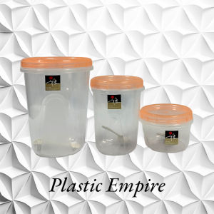 UniGlobal Set of 3 Seal Canister Food Keeper Storage Kitchen Food Container Seal Pot Candy Storage