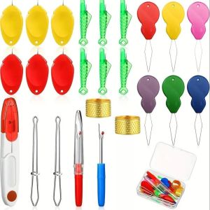 26Pcs/Box Needle Threader Tool Set Seam Ripper Thimble Sewing Threader DIY Hand Sewing Accessories