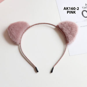 Bando Korea Perempuan Dewasa Aksen Kuping Kucing Bahan Kain Bulu Fashion Bandana Aksesoris AK160