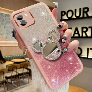 KONSMART Casing OPPO A6X / A6 / A6 Pro/ 4G / 5G New Cute Mirror Stand Bling Glitter Soft Cellphone Case OPPOA6pro OPPOA6X OPPOA6 With Protective Film