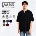 MIG Polyester V neck Short Sleeve Plain Mehfil Kurta Tee. 