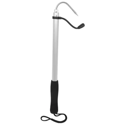 GS Aluminium Alloy Fishing Gaff Hook Retractable Stainless Steel Fishing Gaff Portable with Lanyard Fishing Spear Hook Boat Fishing