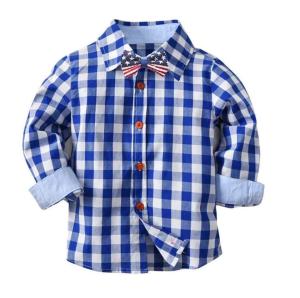 Kemeja Anak Laki Laki Import Motif Kotak Kotak Free Dasi Kupu Kupu Size 1-5th / Atasan Anak Formal