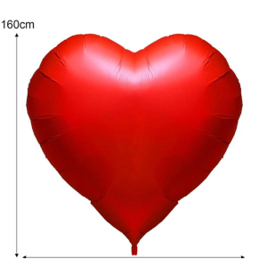 BUENOO Quá khổ Bong Bóng Ngày Valentine 63 inch Đỏ Khổng Lồ Bong Bóng Tỏ Tình  Màng nhôm Bong Bóng Trang Trí Tiệc Cưới dành cho trang trí sinh nhật ngày Valentine và đám cưới