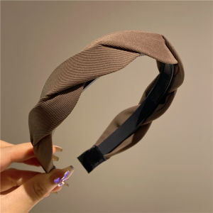 Bando Korea Wanita Motif Polos Kepang Besar Bandana 3.5cm Exquisite Wide Braided Headband BKK002