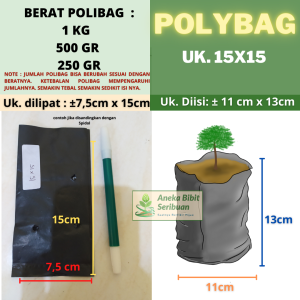 (1 kg ) Polybag Tanaman Lengkap Plastik Polibag Pot Plastik 10x10 10x15 12x12 15x15 20x20 20x25 25x25 25x30 30x30 30x35 35x35 35x40 40x40 40x45 45x45 50x50