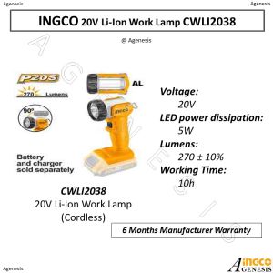 INGCO 20V Li-Ion Work Lamp CWLI2038
