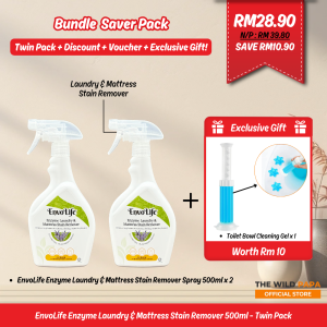 ENVOLIFE Enzyme Laundry & Mattress Stain Remover 500ml Remove Grease Red Wine Sauces Coffee