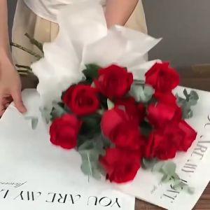 INS Minimalist Elegant Textured Paper for Wrapping Black Text Gold Text Waterproof Bouquet Gift Decoration