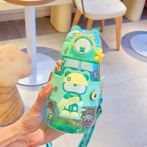 BOTOL MINUM ANAK BOTOL MINUM LUCU BOTOL TALI PANJANG BOTOL MINUM SEDOTAN FREE STICKER 1955