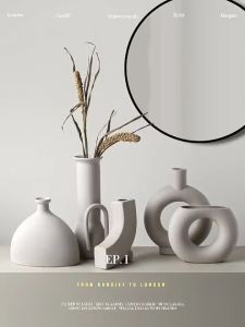 Scandinavian Ins Vase Ceramic Embryo Ornaments Living Room Home Cabinet Decorations B&B Clothing Store Flower Ware