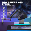 Fifine BM88 Microphone Arm Stand, Boom Arm Stand with Desk Mount Clamp, Screw Adapter, Cable Management, Suspension Mic Stand Flexible Arm Mic Stand Sturdy Low Profile for Podcast Streaming Gaming Studio. 