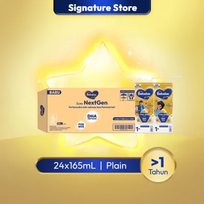 Bebelac Susu Formula Cair Rasa Plain 24x165ml [Karton] - Untuk Usia >1 Tahun
