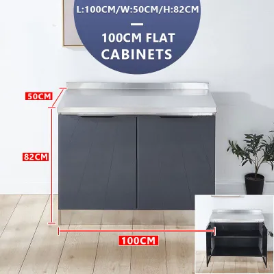 🚚 Ready Stock Selangor！Grey Stainless Steel Kitchen Cabinet ⚪ Kabinet Dapur Kelabu Industrial Heavy Duty with Sink & Stove ✅ Complete Set