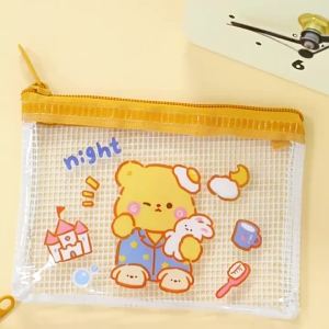 {SG Local} ins Cream Yellow Bear Coin Purse Childrens PVC Mini Portable Storage Bag