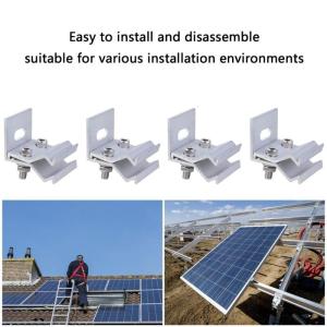 Sturdy Aluminium Brackets for Solar and Photovoltaic Systems on Metal Roofs 4pcs Standing Seam Clamp Easy Installion