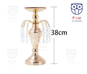 【COD】Metal Flower Vase With Crystal Pendant Rack Fountain Shaped Wedding Table Centerpiece For Home Decor