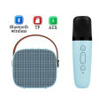 Mini Speaker Karaoke Bluetooth ori full Bass Portable Wireless , Bluetooth Speaker Musik Box Full Bass Audio + Mikrofon Diatur. 