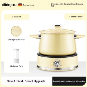 "304 Stainless Steel Multifunctional Electric Hot Pot & Porridge Maker - Household Detachable Steamer Fryer and Cooking Pot"