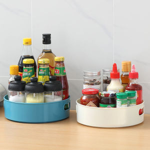 Dream Hunter Rotating Tray Kitchen Spices Seasoning Condiment Bottles Jars Boxes Storage Rack Comestic Makeups Organizer Shelf Anti Slip