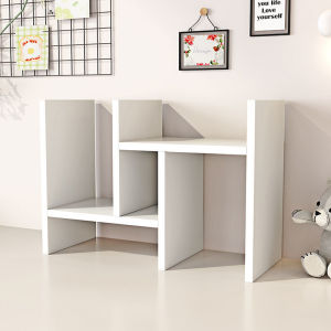 ชั้นวางหนังสือตั้งโต๊ะสุดน่ารัก ชั้นวางหนังสือพร้อมอุปกรณ์เสริมฮาร์ดแวร์ ชั้นวางเดสก์ท็อปนักเรียน สไตล์มินิมอล