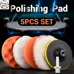 Tool Nest 5 PCS 125mm Car Polisher Polishing Pad Wheel Kit Backing Plate Shank Adapter for Drill Grinding Machine Polisher