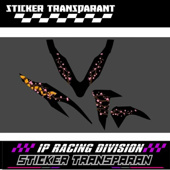 STRIPING STICKER VARIO NEW 2018/2021 MOTIF BUNGA SAKURA X ULAR  TRANSPARAN CUSTOM TERBARU