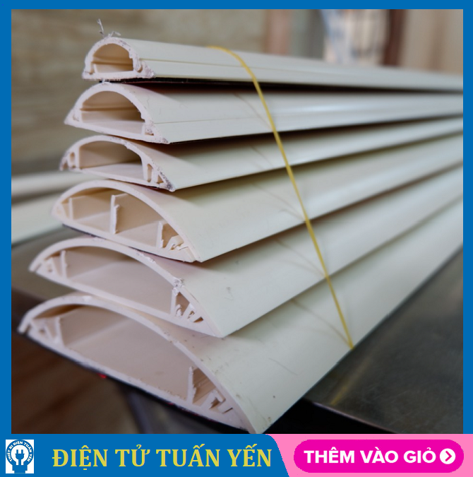 Nẹp sàn bán nguyệt gen nhựa đi dây điện nhiều kích thước