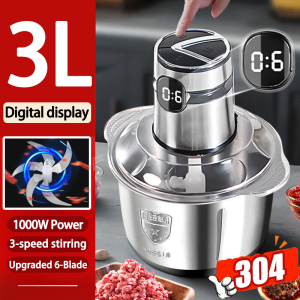 Lucky Home 6L Meat Grinder - Fast Powerful Durable - Sharp & Strong Stainless Steel - Digital Display - Smart Timer Control - Durable & Safe - 6 Liter Capacity - Perfect for Family Use