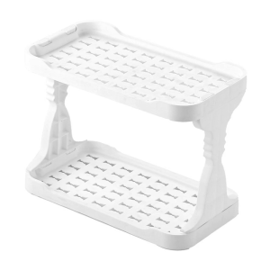 Chức năng hai lớp tổ chức Khay đựng đồ để bàn Rack để đồ hai tầng kệ cho nhà bếp và phòng tắm trong Trắng