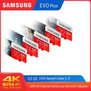 ??? ?พร้อมสต็อก + ฟรี + COD? SAMSUNG Micro TF Card 256G 128GB 64GB 32GB 100เมกะไบต์/วินาที Class10 U1 SDXC เกรด EVO + Micro SD TF Flash Card
