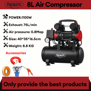 REAIM Oil Free Air Compressor Heavy Duty Portable Silent Air Tank 30L 50L Pure Copper Motor Professional Power Tools