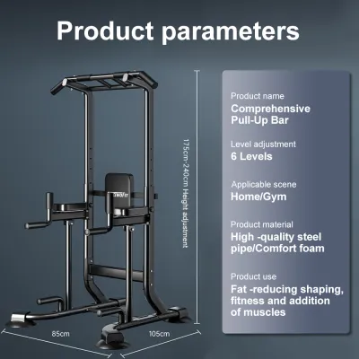 OneTwoFit Multifunctional Pull-Up Bar Station Adjustable Height 6-Position Gym Workout Exercise Stand Fitness Equipment Single Parallel Bars Tower Power Dip For Home pull-ups