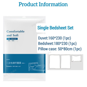 Disposable Bedspread Comfortable Soft Travel 一次性加大床单枕头被套 Disposable Bed Sheet Travel Set Quilt Cover Pillowcase Double Single Bed Sleeping Bag Disposable Bedsheet Travel Disposable Bedsheet 70x140cm Disposable Thickened Bath Towel Face Towel