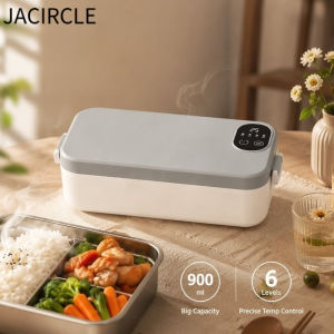 JACIRCLE Electric Lunch Box 900ml Usb Rechargeable Heated Bento 304 Stainless Steel Food Container