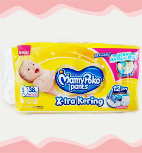 Mamy Poko Pants X-tra Kering popok bayi sekali pakai S38